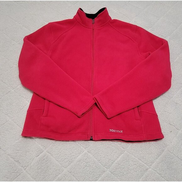 Marmot Polartec Womens Hot Pink Full Zip Fleece Jacket Long‎ Sleeve Size L - Picture 2 of 12